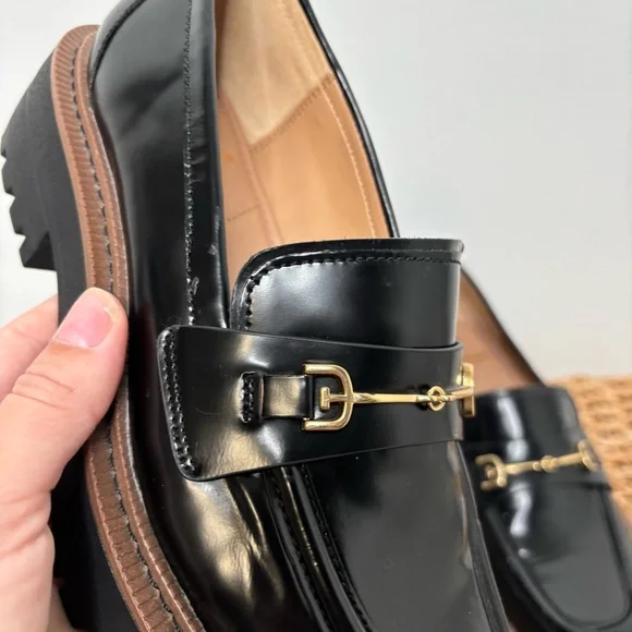 Sam Edelman Black Chunky Loafers Size 8, “Laurs” Leather - Picture 5 of 10